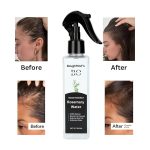 Before and after hair growth results using rosemary water hair spray